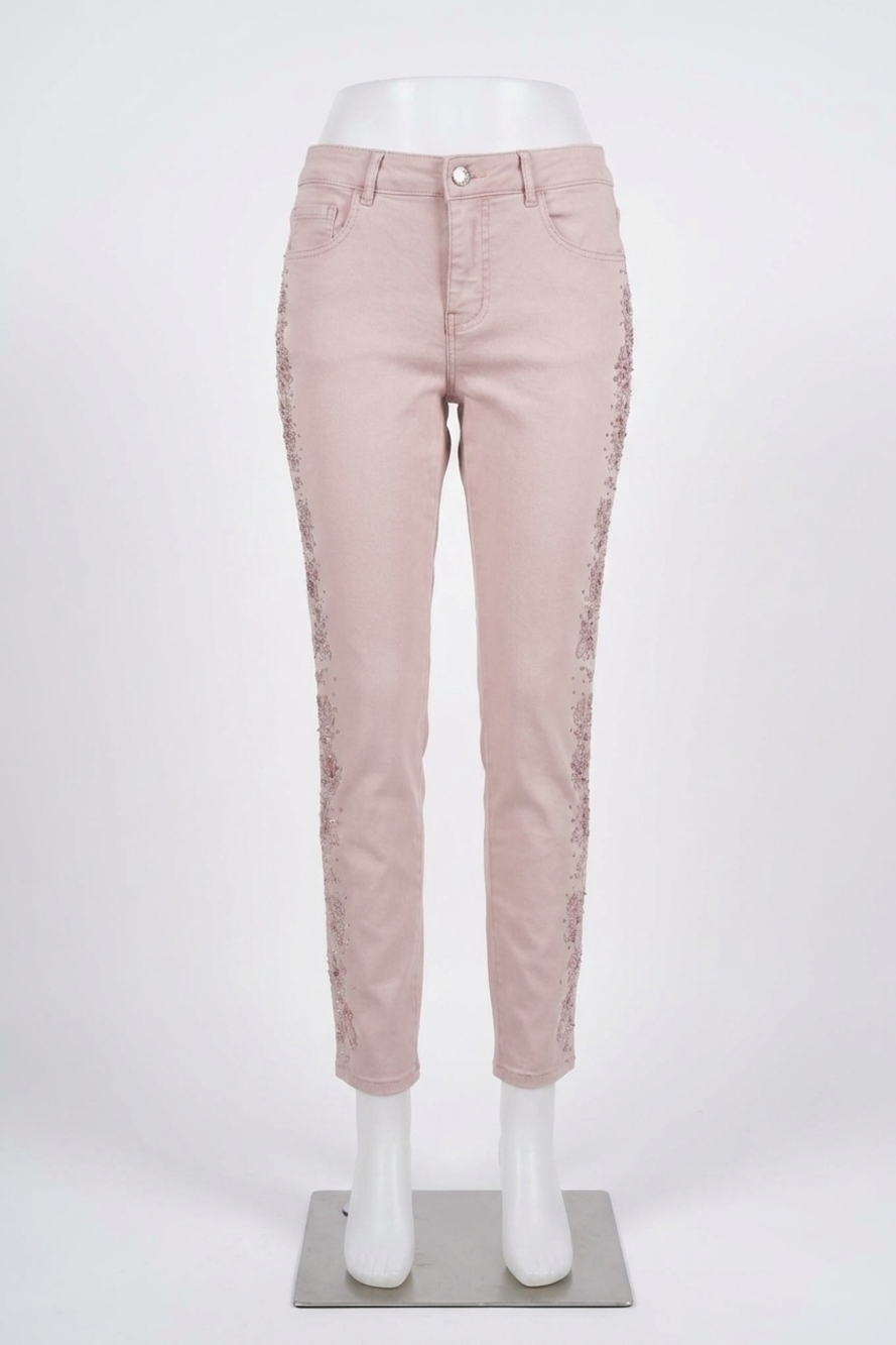 NEW FRANK LYMAN brinkley sparkle jeans in blush